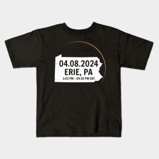 Pennsylvania Eria PA USA Total Solar Eclipse 2024 - Pennsylvania Kids T-Shirt